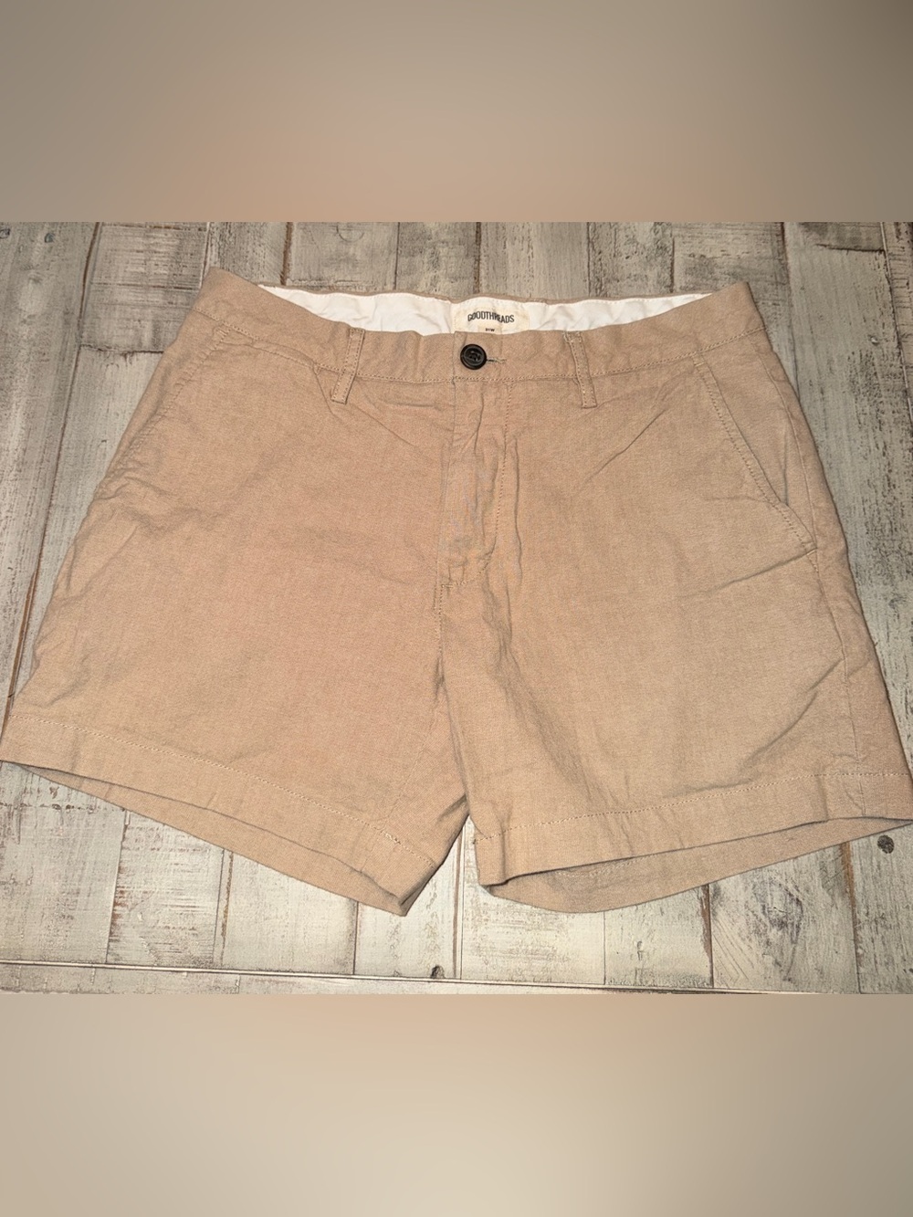 Goodthreads Tan Linen Xtra Short Shorts